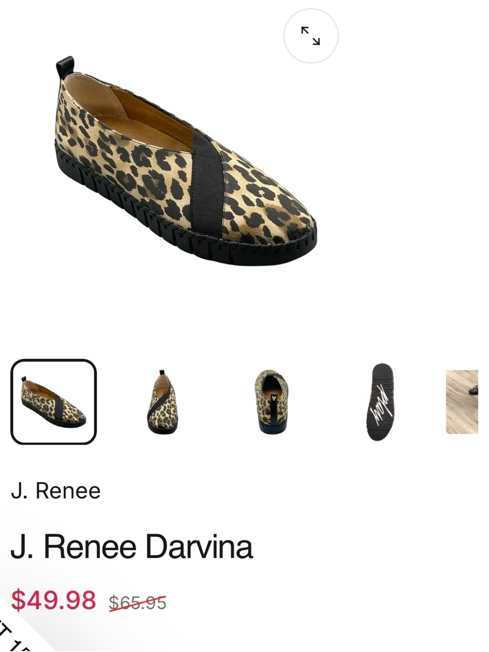 NEW J. RENEE DARVINA LEOPARD PRINT SLIP ON 1 INCH PLATFORM SNEAKER WOMENS SZ 6M - Picture 5 of 15